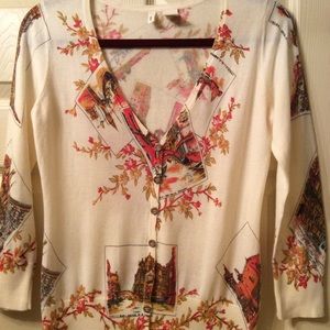 Anthropologie Moth postcard cardigan sweater